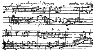 Puzzle canon in J S Bach's handwriting